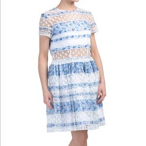 Lace blue white babydoll dress